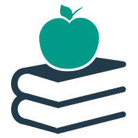 graphic element with books and apple